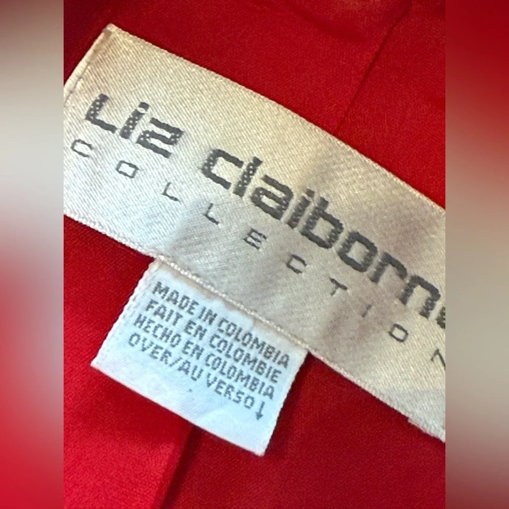 Liz Claiborne Red Blazer with Gold Buttons - Picture 7 of 8